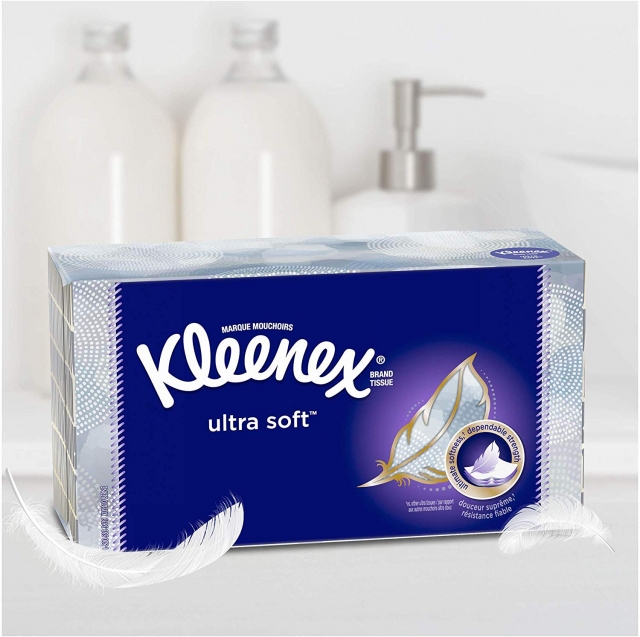 Kleenex Ultra Soft Facial Tissues, 8 Flat Boxes, 120 Tissues per Box (960 Tissues Total)